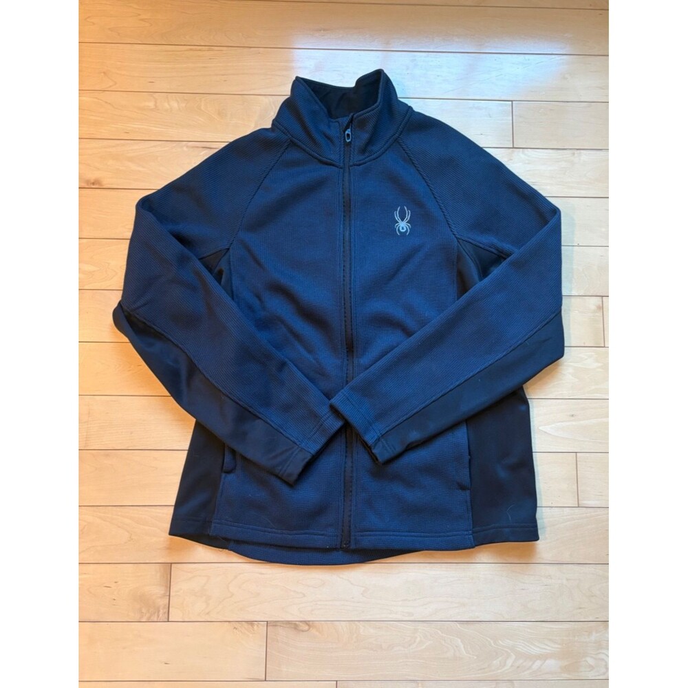 Mens Spyder Foremost Full Zip Heavy Weight Core Sweater Jacket Size L Navy Blue